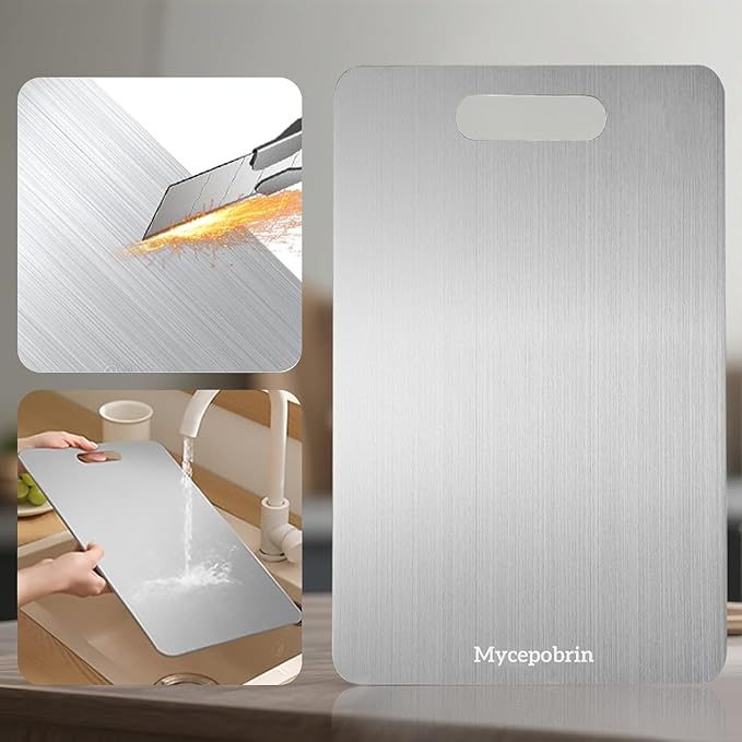 Katuchef Titanium Cutting Board for Kitchen, Pure Katu chef Titanium Cutting Boards, Double Sided Non Toxic Chopping Board for Cutting Meat Vegetable Fruit,Easy to Clean(XL:17.32L*11.81W)