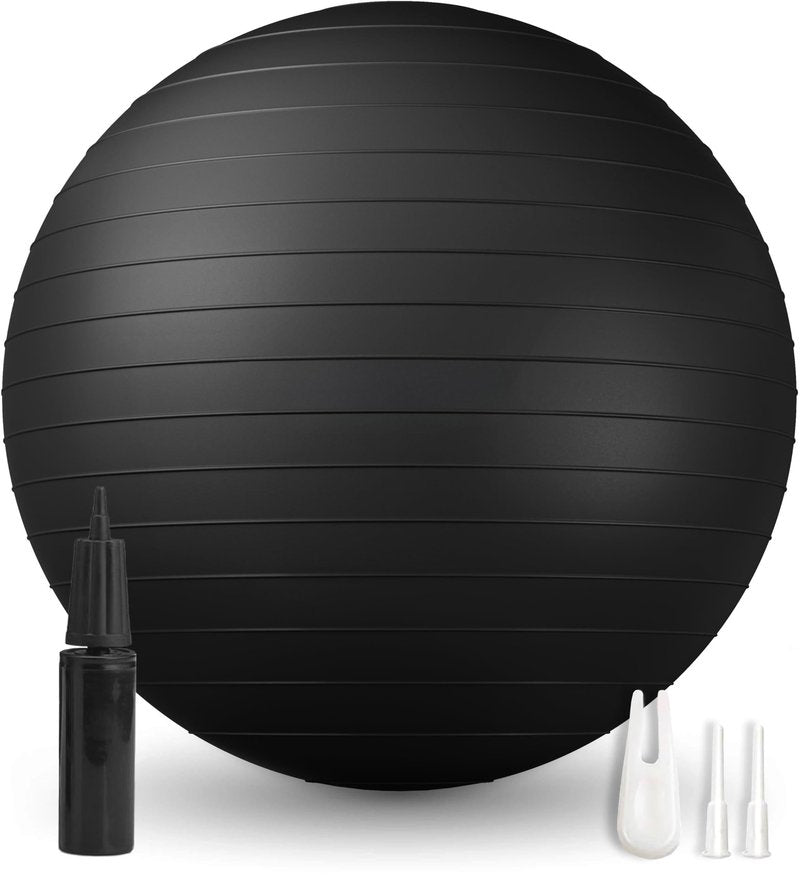 Miloll Exercise Ball - Yoga Ball Anti-Burst and Slip Resistant, for Fitness, Pregnancy, Stability, Balance, Core Workout - Training Ball w/Quick Pump - Office, Home, Gym