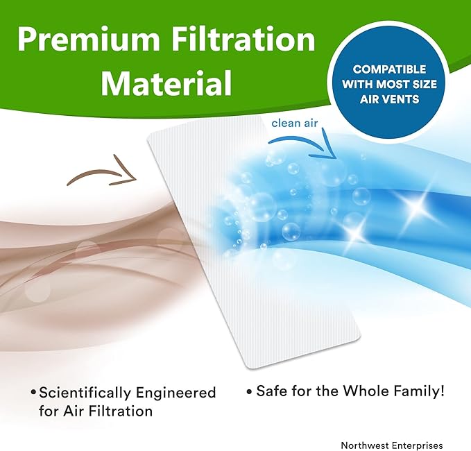 NORTHWEST ENTERPRISES Vent Filters Media Roll, 25ft x 12in x 1/8in Cut to Fit