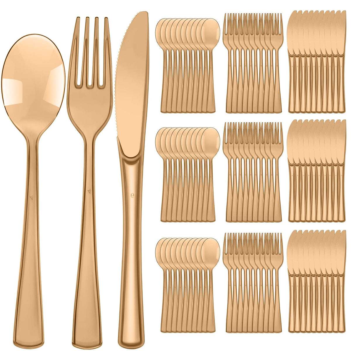 Minatee 150 Pcs Purple Disposable Cutlery Set, Plastic Silverware Set