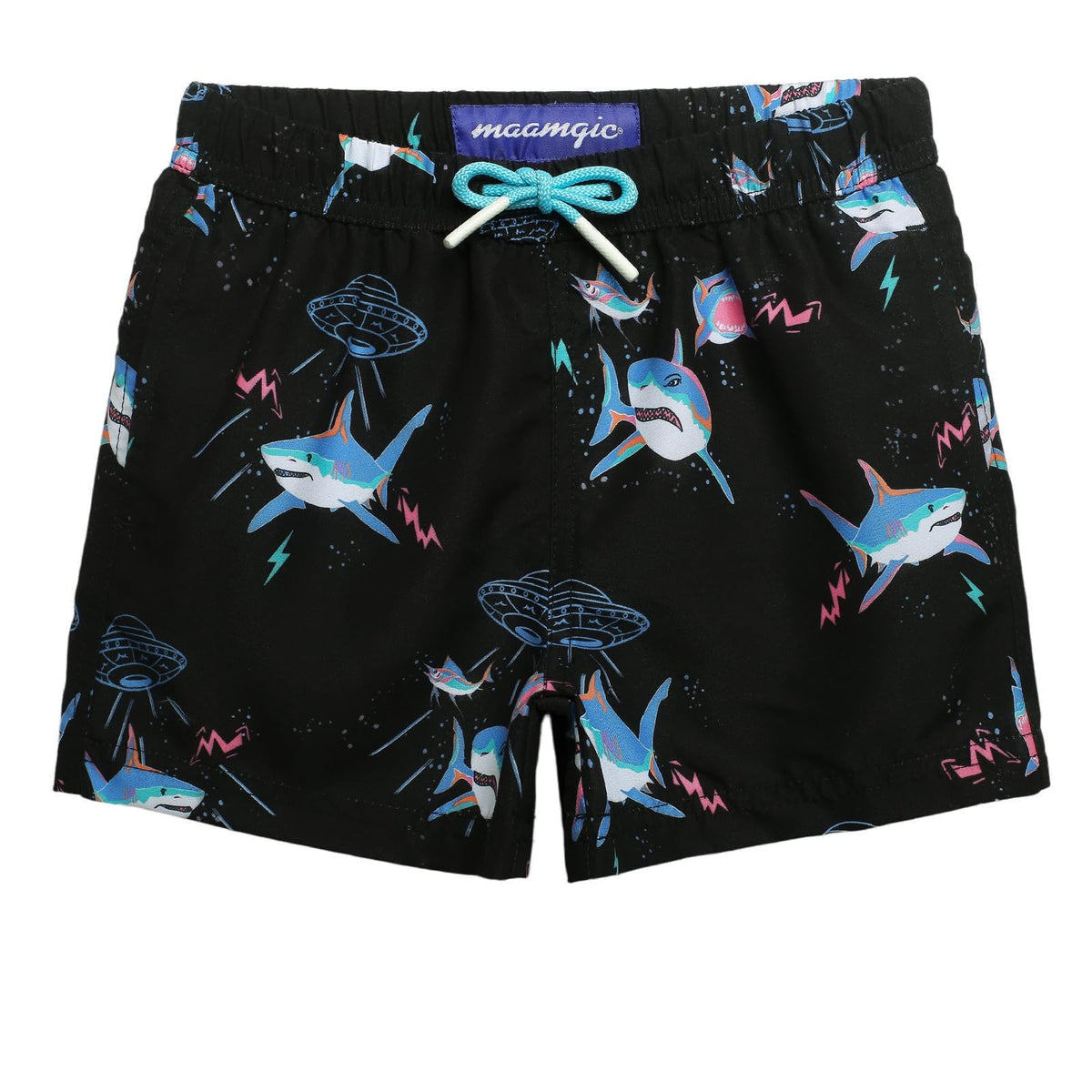 maamgic Boys Swim Trunks Toddler Swim Shorts Little Boys Bathing Suit Swimsuit Toddler Boy Swimwear Shark Black 14-16 Years