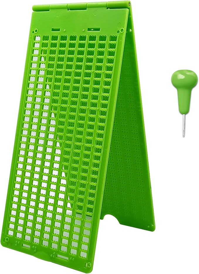Braille Slate & Metal-Tip Stylus Kit - Portable Plastic Writing Slate (9 Lines, 30 Cells) - Fingerboard for Blind, Label Making Tool