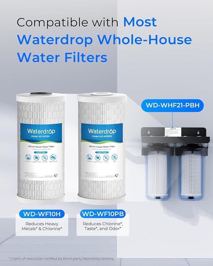 Waterdrop Whole House Water Filter, Sediment Filter Reduce Heavy Metals