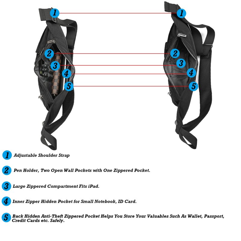 NICGID Sling Bag Chest Shoulder Backpack Crossbody Bags Casual Daypack for Men Women (Black-014)