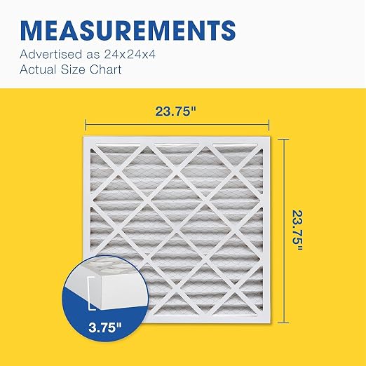 Aerostar 24x24x4 MERV 8 Air Filter 2 Pack, HVAC Pleated A/C Furnace Filters