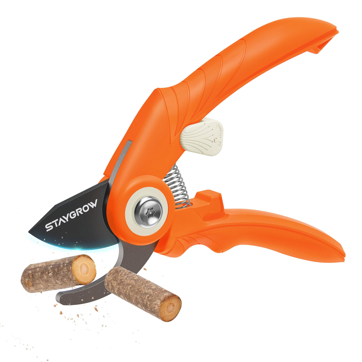 STAYGROW Garden Shears 6.9" Pruning Shears for Gardening Orange