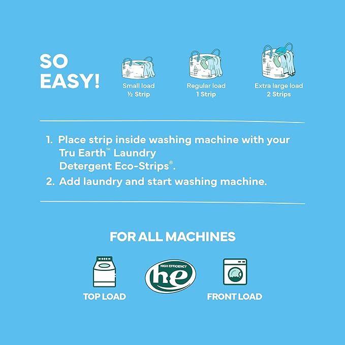 Tru Earth Fabric Softener Sheets | Alternative to Fabric Softener Liquid and Pods | 50 Sheets | Fresh Linen