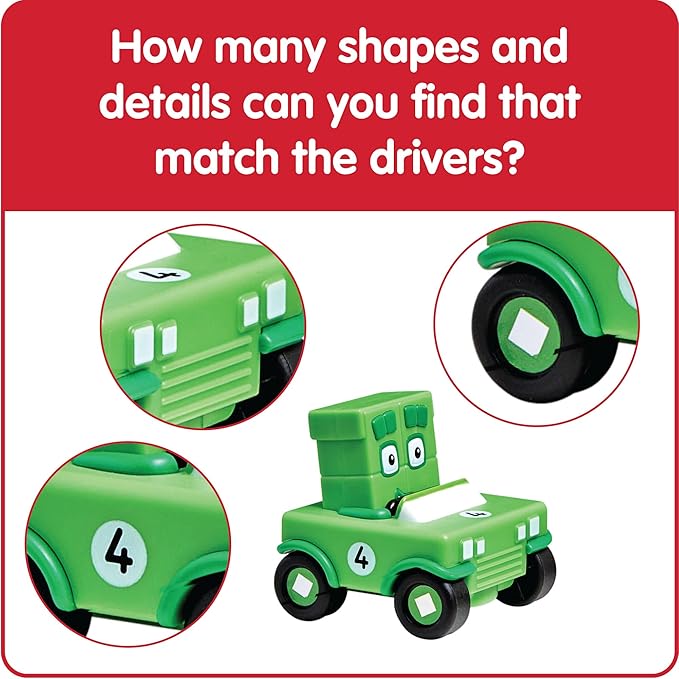 hand2mind Numberblocks Mini Vehicles, Race Car Toys, Toy Vehicle Playsets, Play Figure Playsets, Small Figurines for Kids, Number Toys, Counting Toys, Math Toys for Kids 3-5, Birthday Gifts for Kids