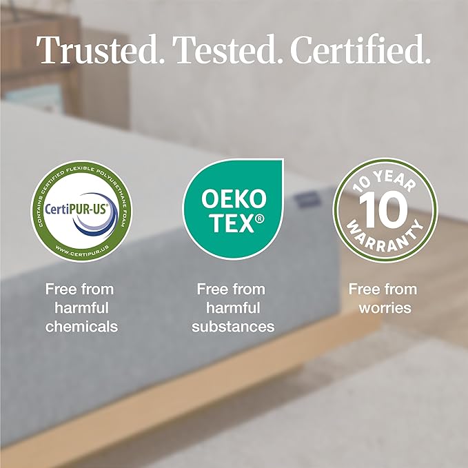LIFEMENT Basic Queen Graphite Infused Memory Foam Mattress in a Box | Medium Firm Bed, Fiberglass Free, Certified Safe Foam, Cooling Pressure Relief Support, 8 Inch