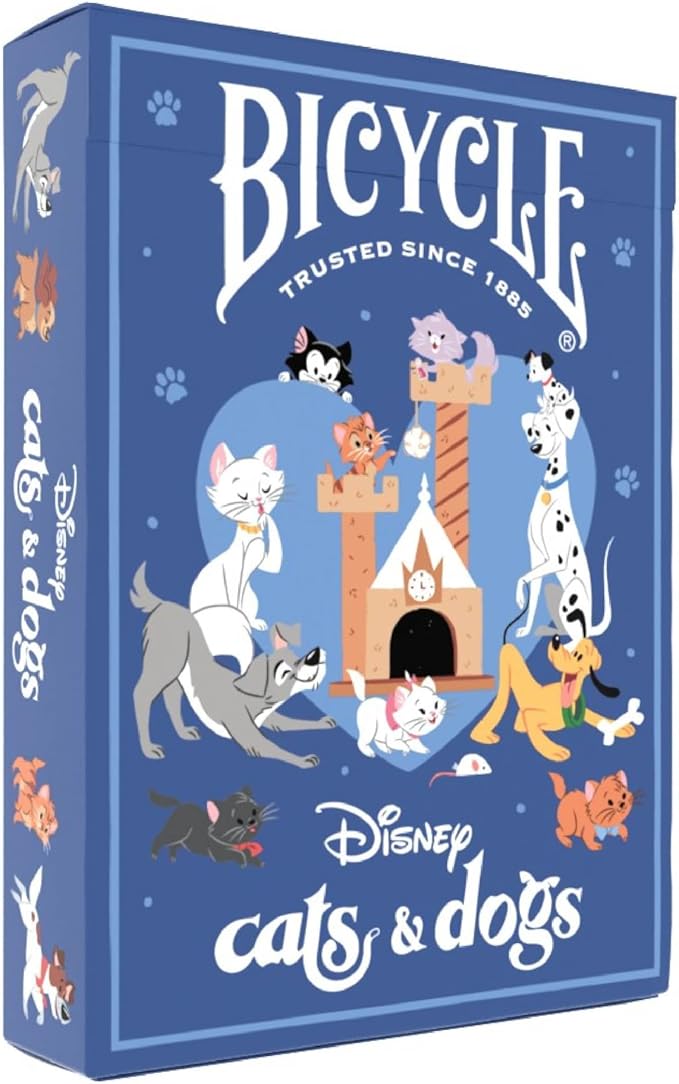 Bicycle Disney Cats and Dogs Inspired Playing Cards, Featuring Lady and The Tramp, Chesire Cat, 101 Dalmations, Yzma, and More!