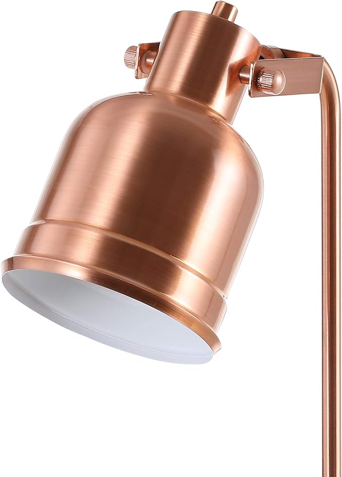 JONATHAN Y 18" Copper Metal LED Task Lamp, Modern Industrial Adjustable Desk Lamp with Swinging Shade for Home Office or Bedroom, UL Listed, LED Bulb Included JYL6112A