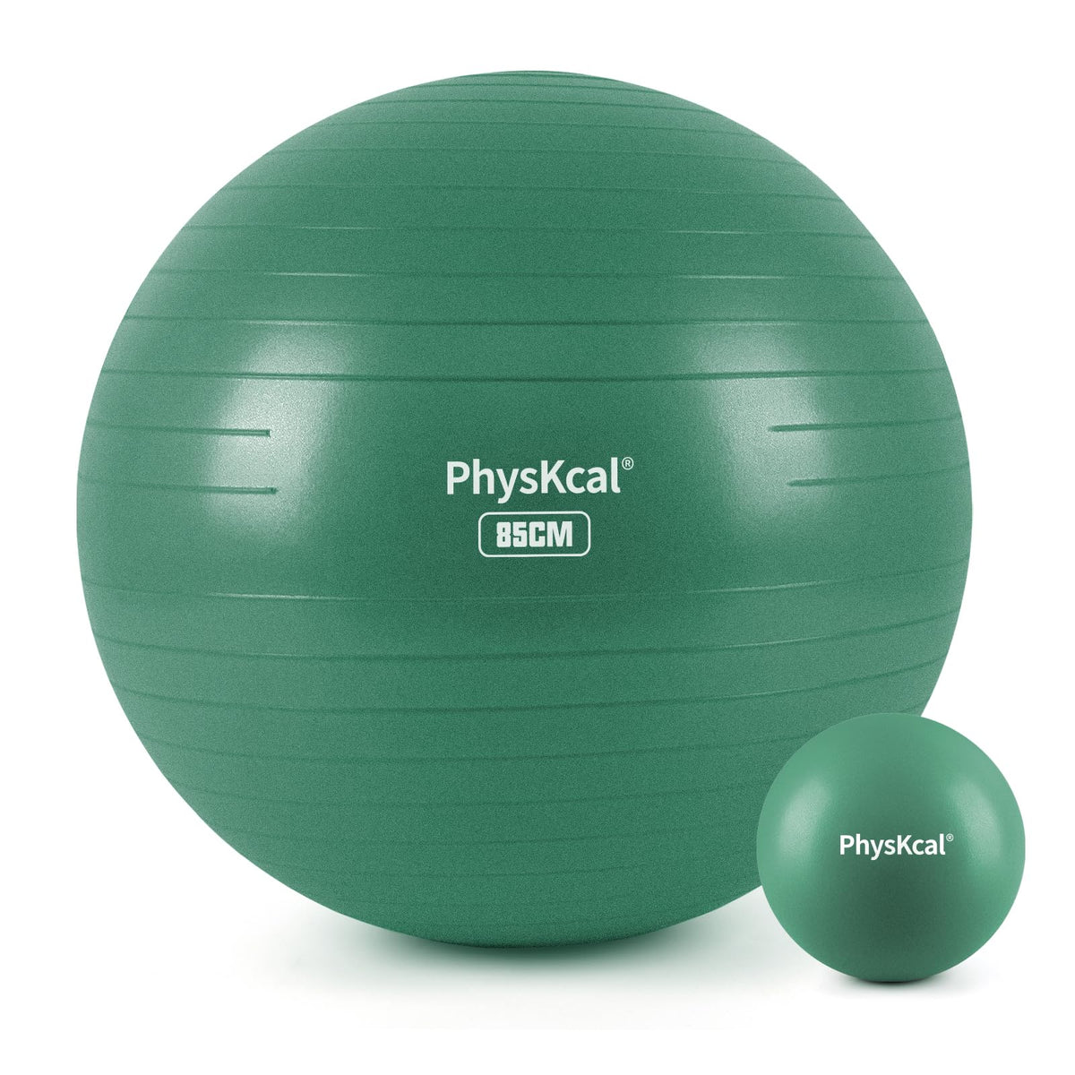 PhysKcal Exercise Ball Set, 33'' Yoga Ball for Pilates, Physical Therapy, Pregnancy-Swiss Ball for Physio, Stability, Fitness, Office Chair-Green