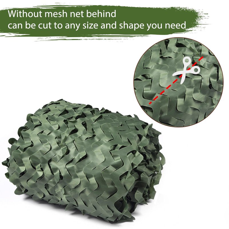 Yeacool Camo Netting Camouflage Netting Camo Blind Army Net Sunshade Mesh for Hunting Military Decorations Party Shooting Outdoor(Dark Green, 6.5ftx4.9ft, 2m*1.5m)