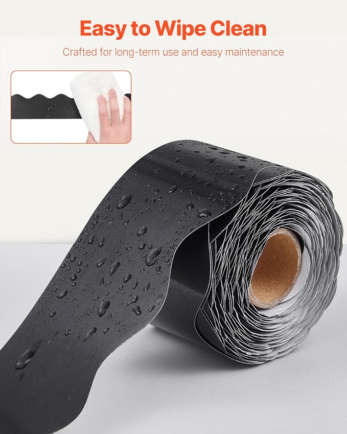 VEVOR Bulletin Board Border, 65.6 Feet Rolled Border Trim, Scalloped Bulletin Board Paper with Wavy Line Design, Classroom Border for Bulletin Board, School, Classroom, and Locker Decoration, Black