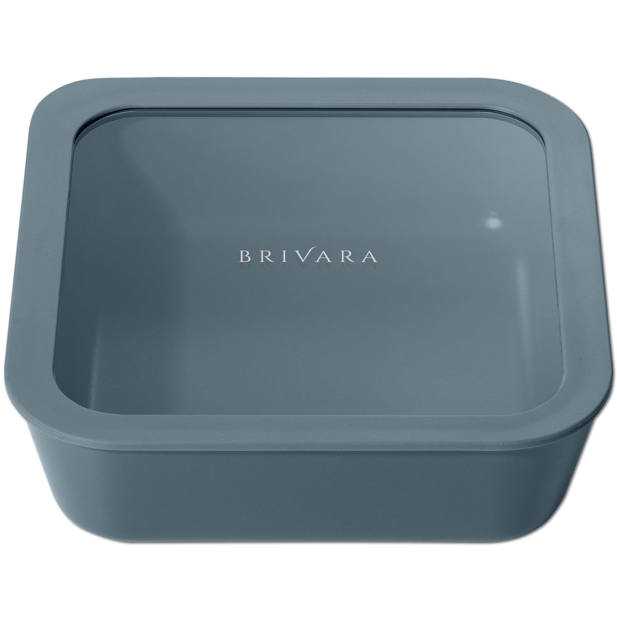 BRIVARA HOME Glass Food Storage Container with Lid, 8-Cup Large Square | Microwave-Safe Airtight Lid, Oven-Safe Ceramic-Coated Glass | Zero Plastic, No PFAS/PFOA/BPA, Reusable [Willow]