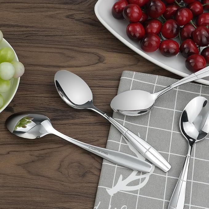 Eagrye Stainless Steel Flatware Dessert Spoons, Set of 12