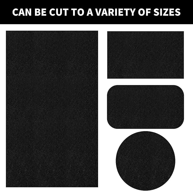 Cut-to-Fit Activated Carbon Filter Sheet Charcoal Air Vent Filters Pad Black