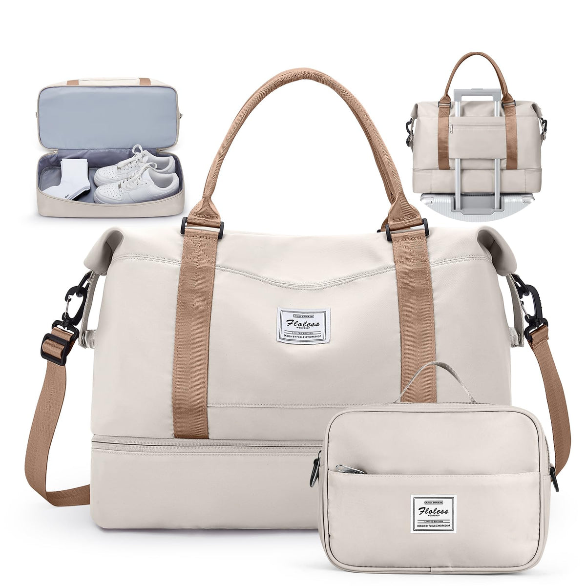 Travel Duffel Bag with Shoes Compartment,Weekender Bags for Women Travel