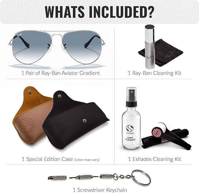 Ray-Ban RB3025 AVIATOR GRADIENT Pilot Shaped Sunglasses for Men & Women with Official RAYBAN Eyewear Kit