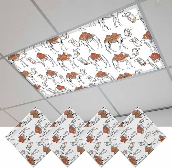 4 Pack Fluorescent Light Cover, Sand Camel Light Covers
