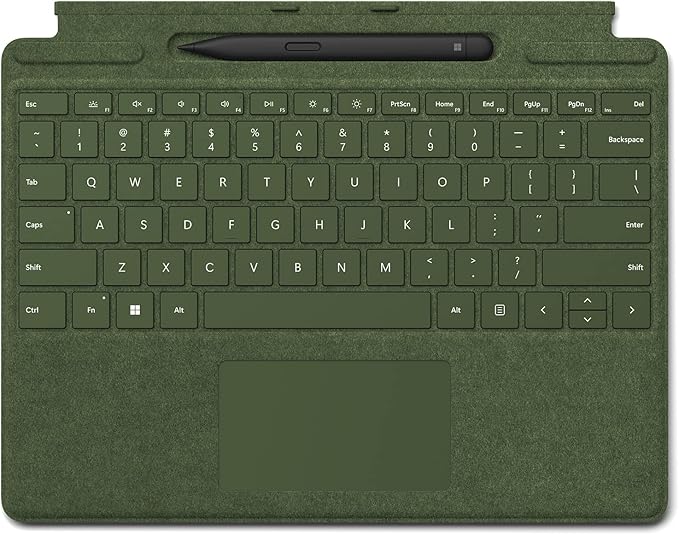 Microsoft Surface Pro Signature Keyboard with Slim Pen 2 Bundle, Forest Colour Keyboard