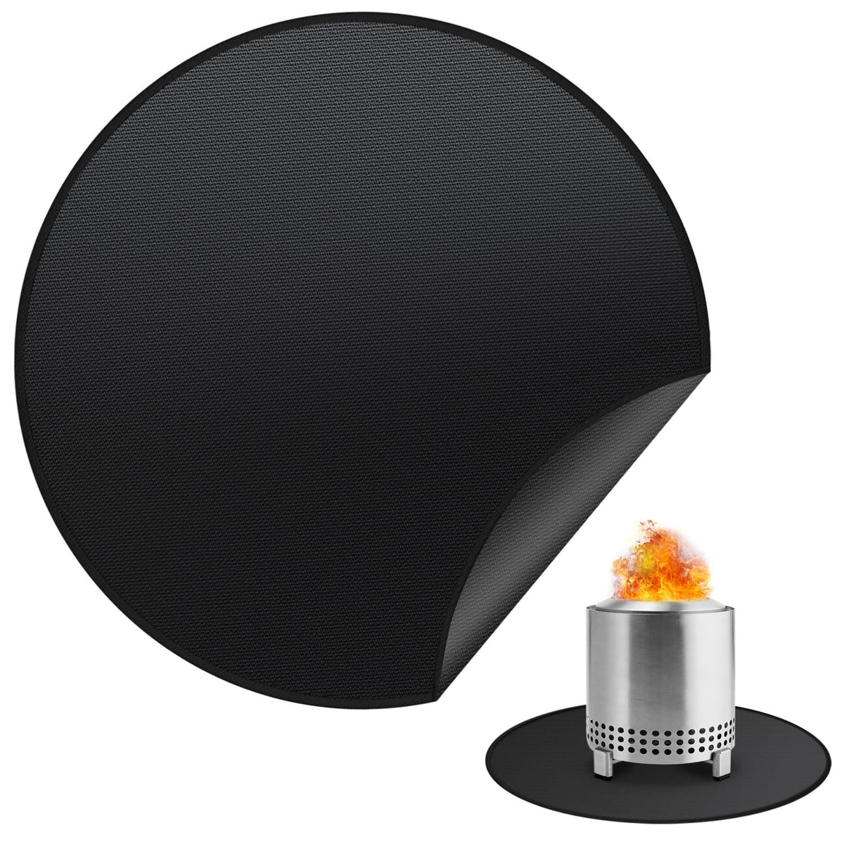 rumlick 19.5" Fire Pit Mat for Solo Stove Mesa - Round Under Grill Mat