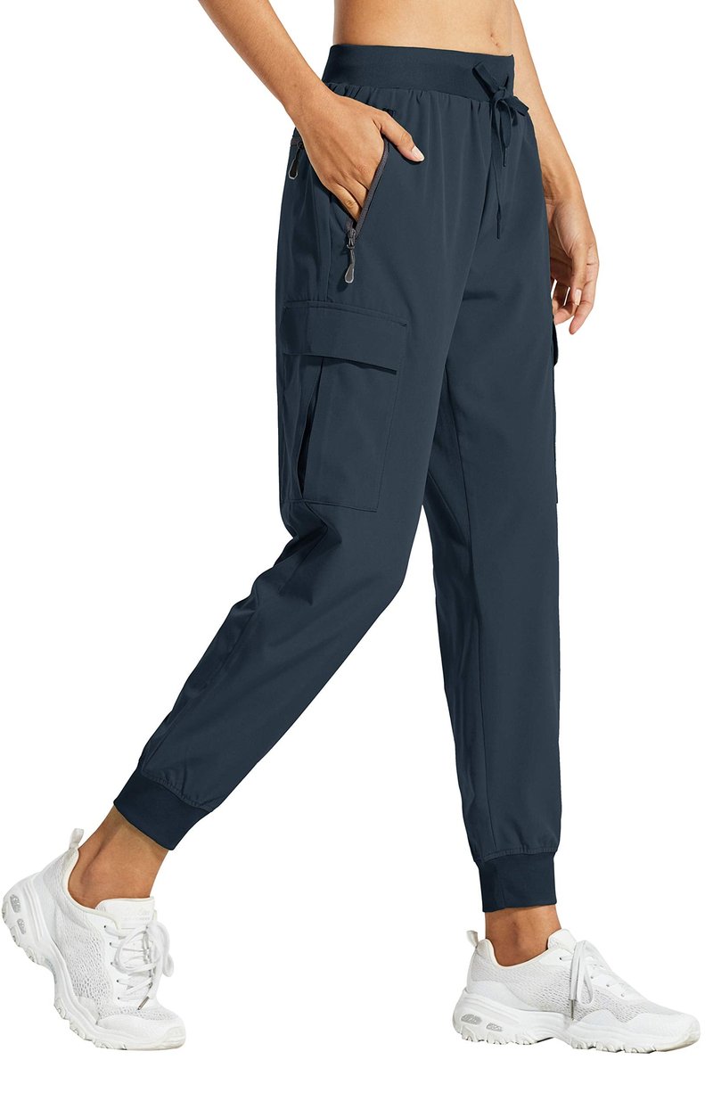 Libin Women's Cargo Joggers Lightweight Quick Dry Hiking Pants Athletic Lounge Casual Travel, Navy XL