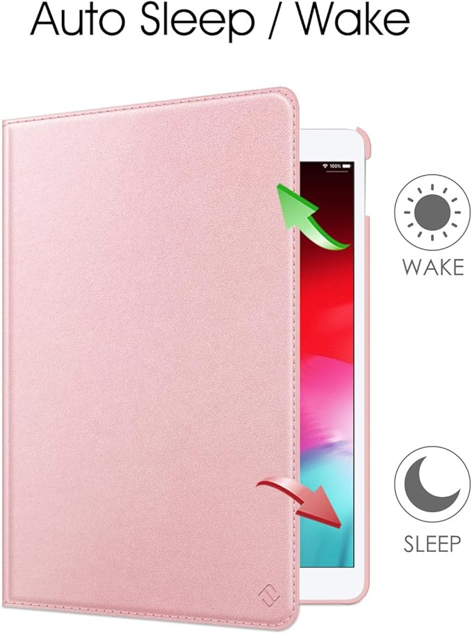 Fintie Rotating Case for iPad Air (3rd Gen) 10.5" 2019 / iPad Pro 10.5" 2017 with Built-in Pencil Holder - 360 Degree Rotating Stand Protective Cover, Auto Sleep/Wake (Rose Gold)