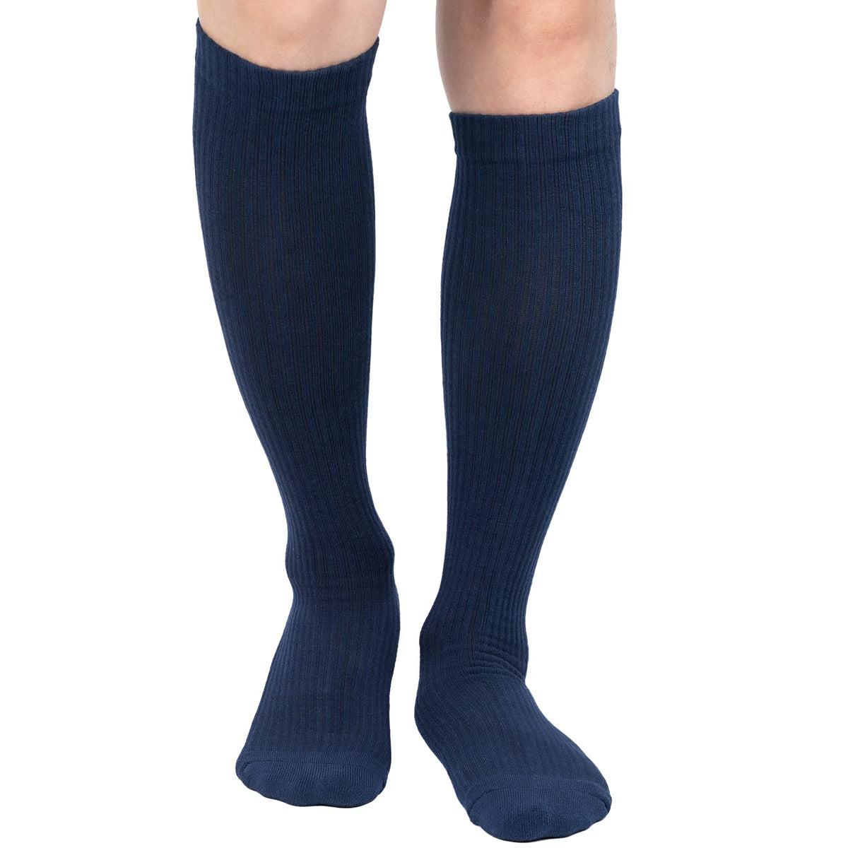 Athlemo 4Pairs Cotton Compression Socks for Men & Women Circulation 8-15mmHg Knee High Socks