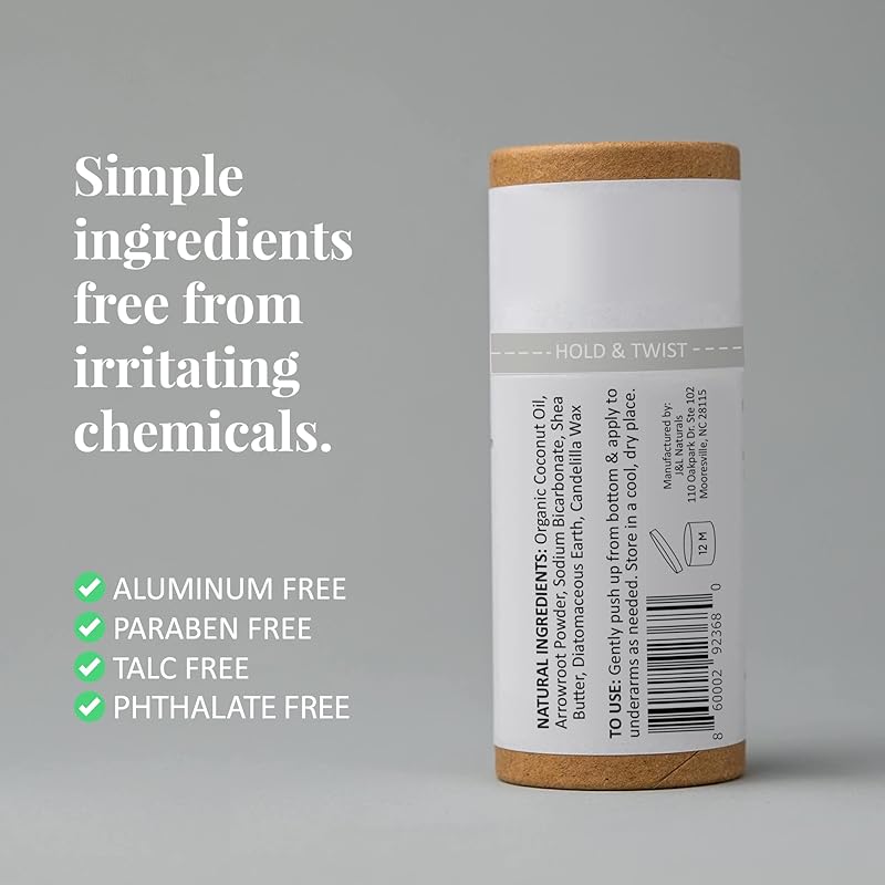 J&L Naturals Aluminum Free Deodorant for Men & Women | 100% Natural Ingredients With Coconut Oil, Shea Butter, & Essential Oils | Sustainable, Eco-Friendly (Bergamot & Vanilla, 3.0 Oz (Pack of 2))