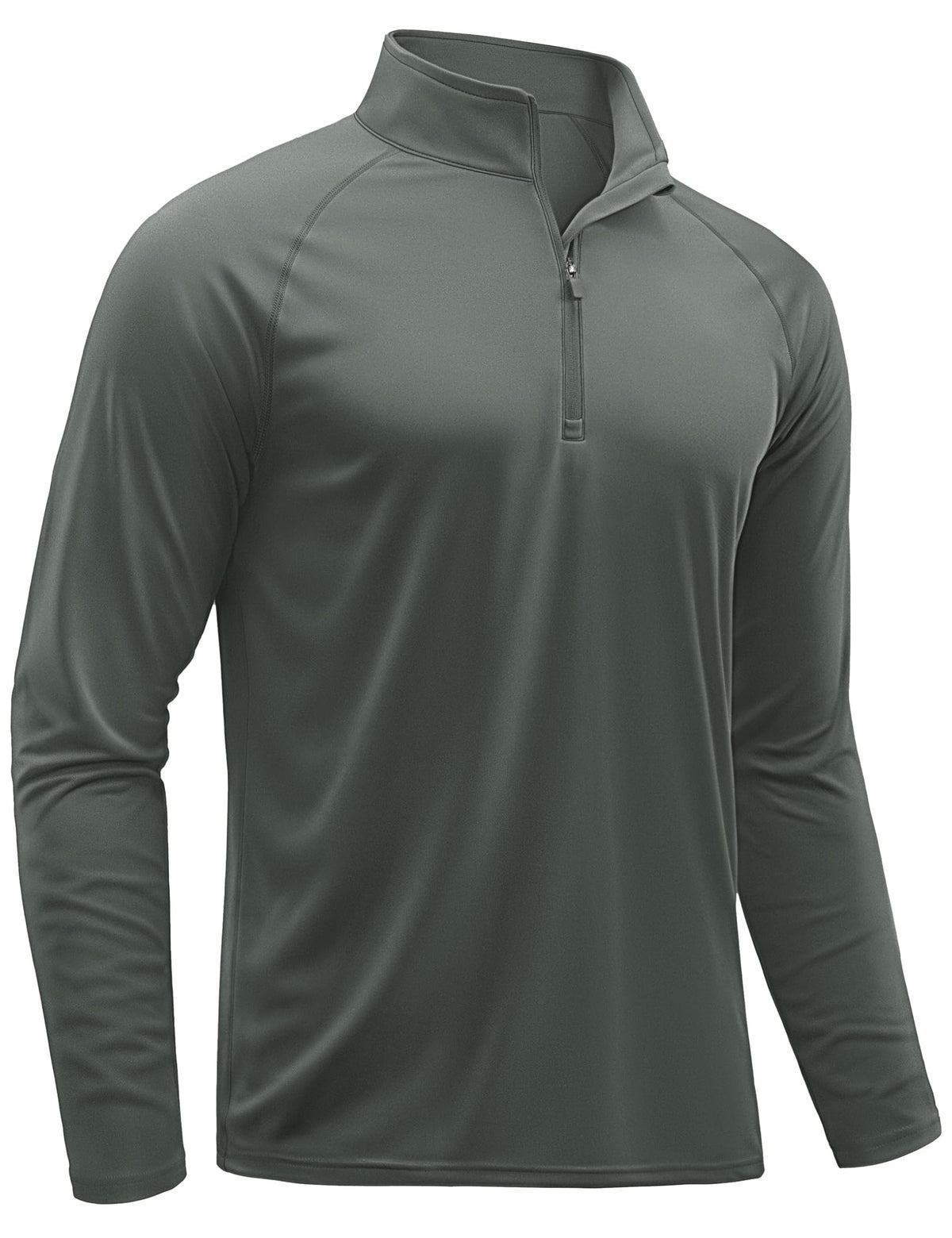 TACVASEN Mens Pullover Athletic T- Shirts Rash Guard for Men Long Sleeve Sun Proction Quarter Zip Quick Dry Fit Workout Shirts Dark Grey XXL