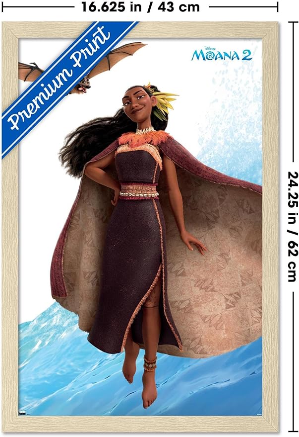 Trends International Disney Moana 2 - Matangi Wall Poster, 22.4L x 14.7W, Blonde Framed Version