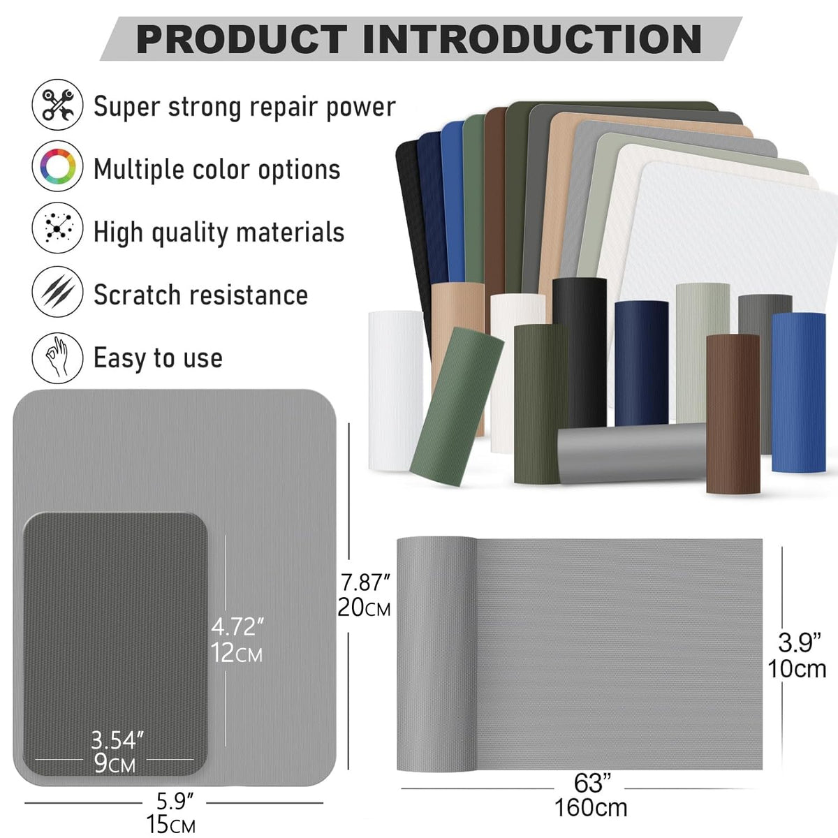 OAZ 15 Pieces 3.5 x 4.7 inch Nylon Repair Patches Nylon Fabric Patch Self-Adhesive Tent Repair Tape Waterproof Lightweight Repair Patches Repair Patch Kit for Clothing Down Jacket Bag (Color Set B)