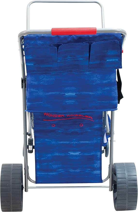 Rio Beach Wonder Wheeler Deluxe Utility, Lawn, and Beach Foldable Cart, Blue