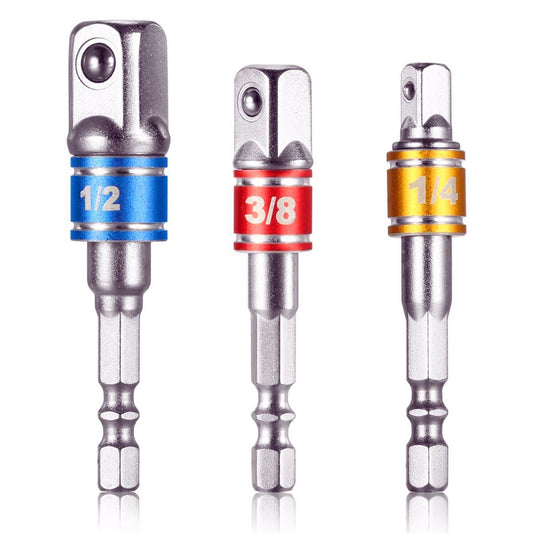 Flexible Drill Bit Extension Set with Right Angle Attachment, 360° Rotatable 1/4 3/8 1/2" Impact Grade Socket Adapter Sets for Cordless Drill & Screwdriver, Power Drill & Driver