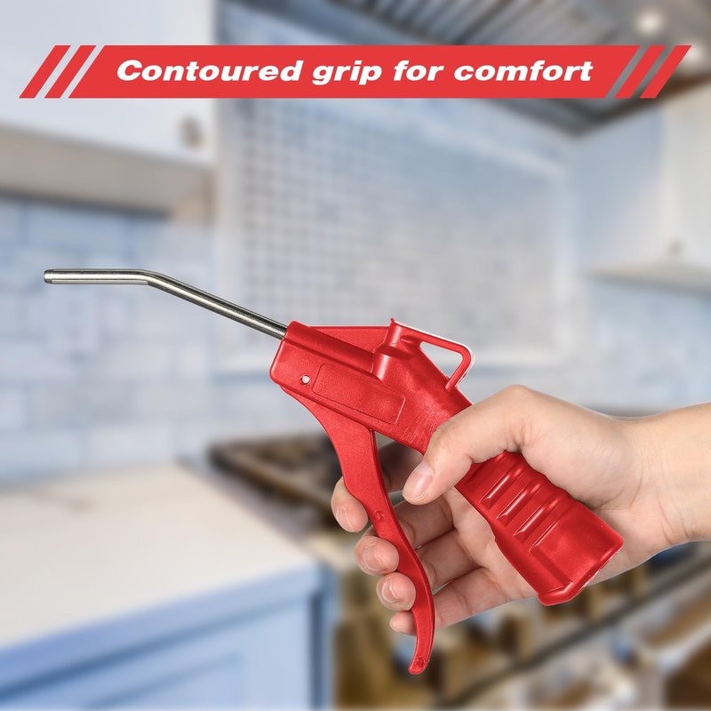 Honoson Air Nozzle Blower Gun Pistol Grip Air Blow Tool Compressor Accessories for Industrial Household Mechanics(Red,8 Pcs)
