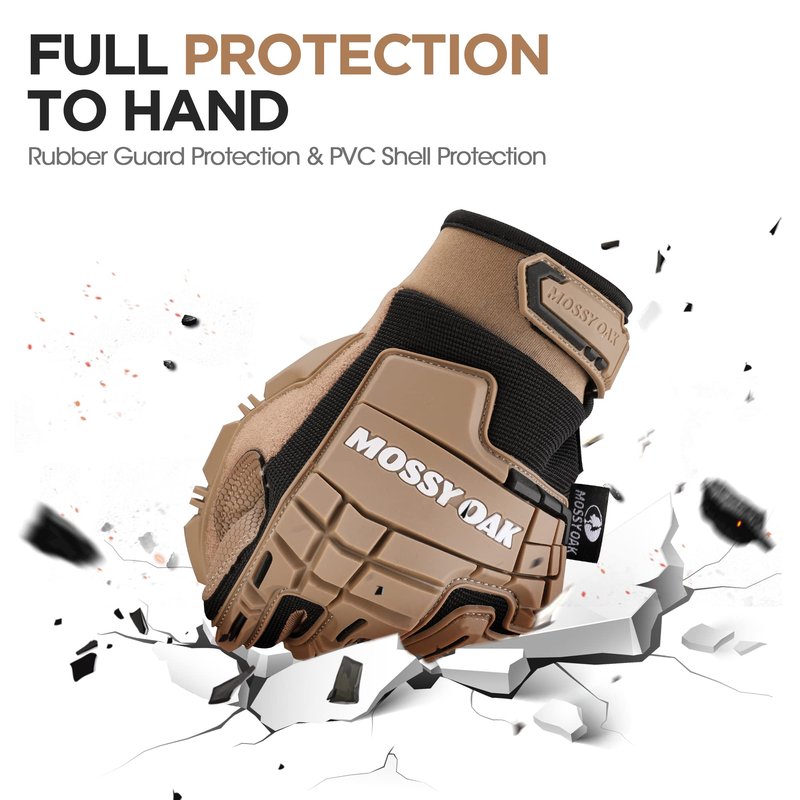 Mossy Oak Men's Touchscreen Motorcycle Gloves - Tactical, Airsoft, Cycling, Hiking, Hunting Gloves with Rubber Guard