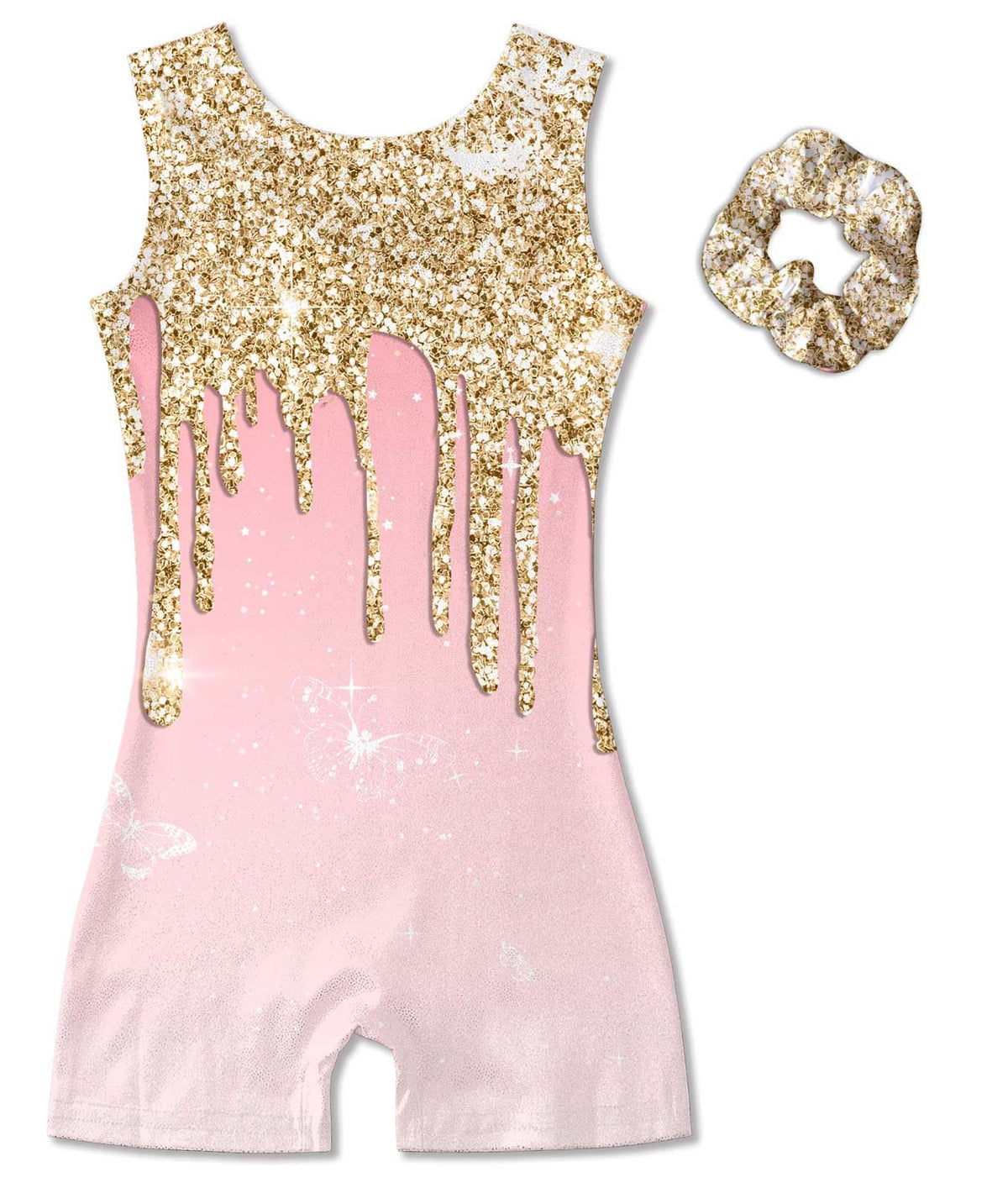 Vogseek Sparkly Gymnastics Leotards for Girls 4 5Y Pink Golden Activewear