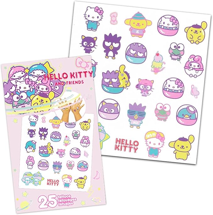 Hello Kitty Backpack with Lunch Box - Bundle with 16" Clear School Bag for Girls, Lunch Bag, Water Bottle, Tattoos, More | Transparent Clear Backpack for Kids School Supplies