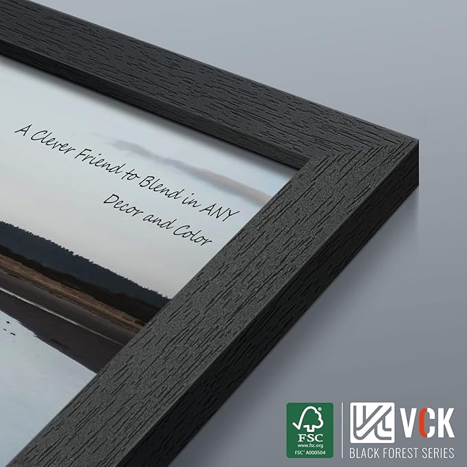 VCK 20x28 Poster Frames Set of 2, Black Solid Wood Frame with Textured Exclusive, Wall Gallery Picture Frame