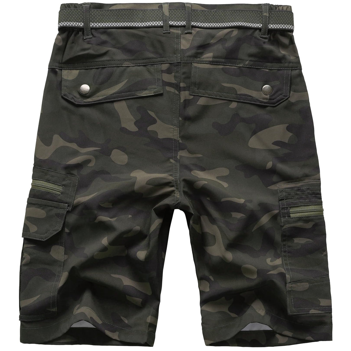 Jessie Kidden Mens Outdoor Casual Expandable Waist Lightweight Water Resistant Quick Dry Fishing Hiking Shorts (6222 Green Camo 36)