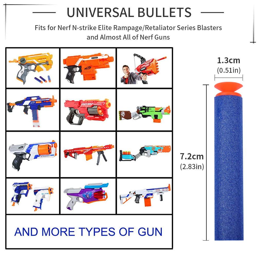 YagoDago Refill Darts Universal Suction Dart Foam Bullet 100-Dart Refill Pack for Nerf N-Strike Elite Series Blasters Toy Gun