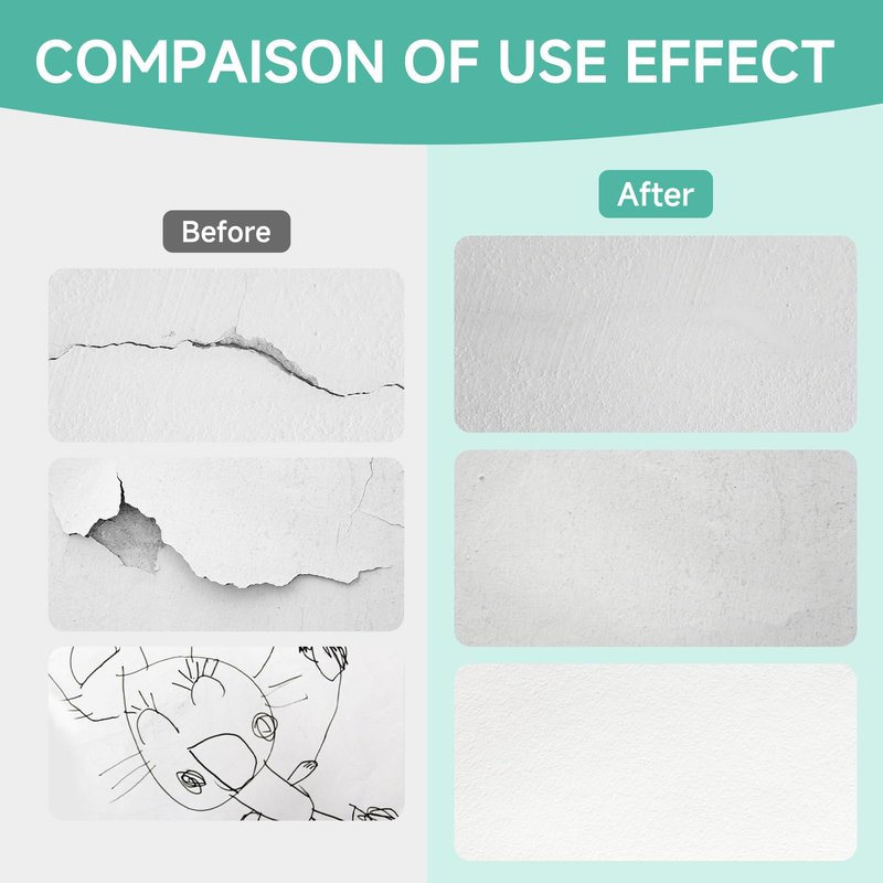 CARPOLY Drywall Repair Kit - 32 OZ Wall Spackle Paste with Self Adhesive Metal Patch, Dryall Repair Patch Kits, White Wall Putty Hole Filler, Quick and Easy Solution for Holes, Cracks and Gaps