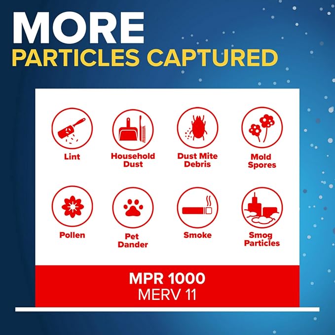 Filtrete 22x22x1 AC Furnace Air Filter, MERV 11, MPR 1000, Micro Allergen