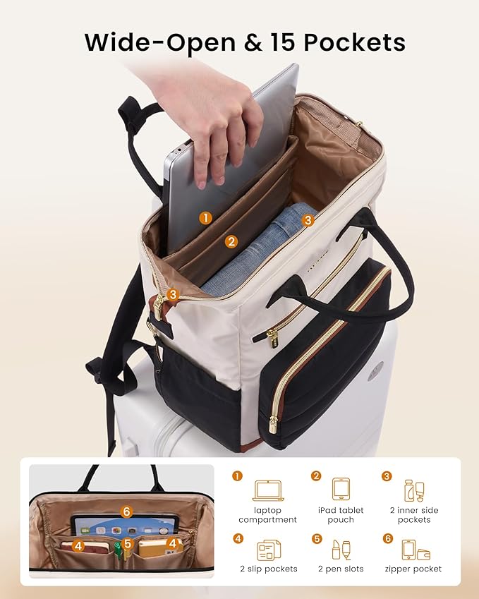 LOVEVOOK Puffer Laptop Backpack for Women, 15.6 Inch Work Backpack purse for Nurse Teacher, College Bookbag Personal Item Travel Bag Computer Daypack for Daily Commute