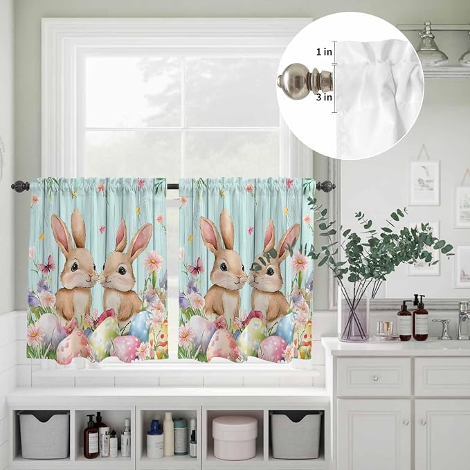 Easter Kitchen Curtains Set 3 Piece