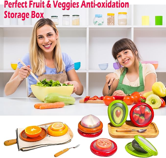 Zyphora Avocado Saver, 5-Piece Fruit Saver Container Set with Peeler