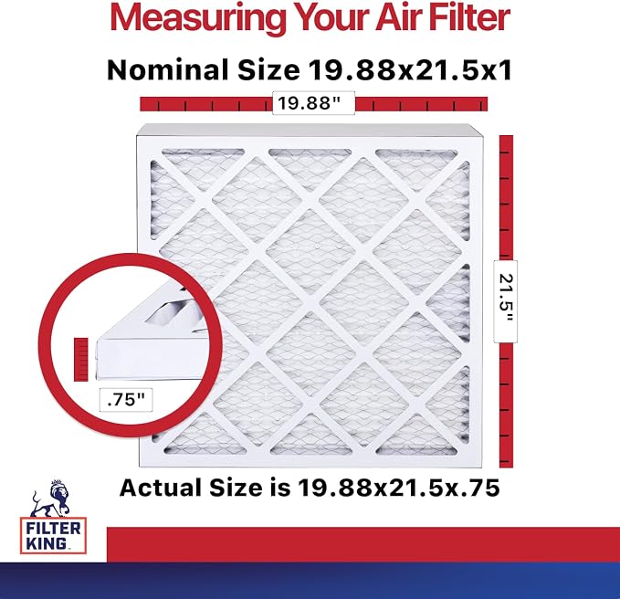 Filter King 19.88x21.5x1 Air Filter | 6-PACK | MERV 11 HVAC Pleated A/C Furnace