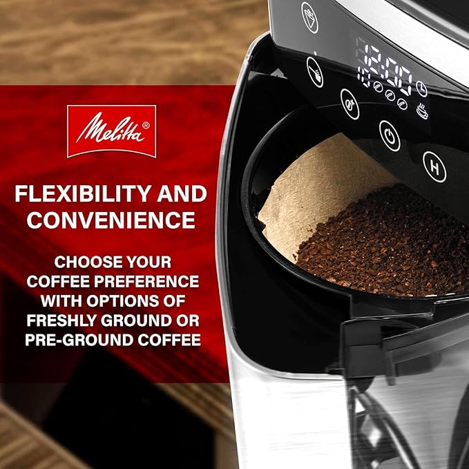 Melitta® Aroma Fresh™ Plus 10-Cup Coffee Maker with Built in Burr Grinder