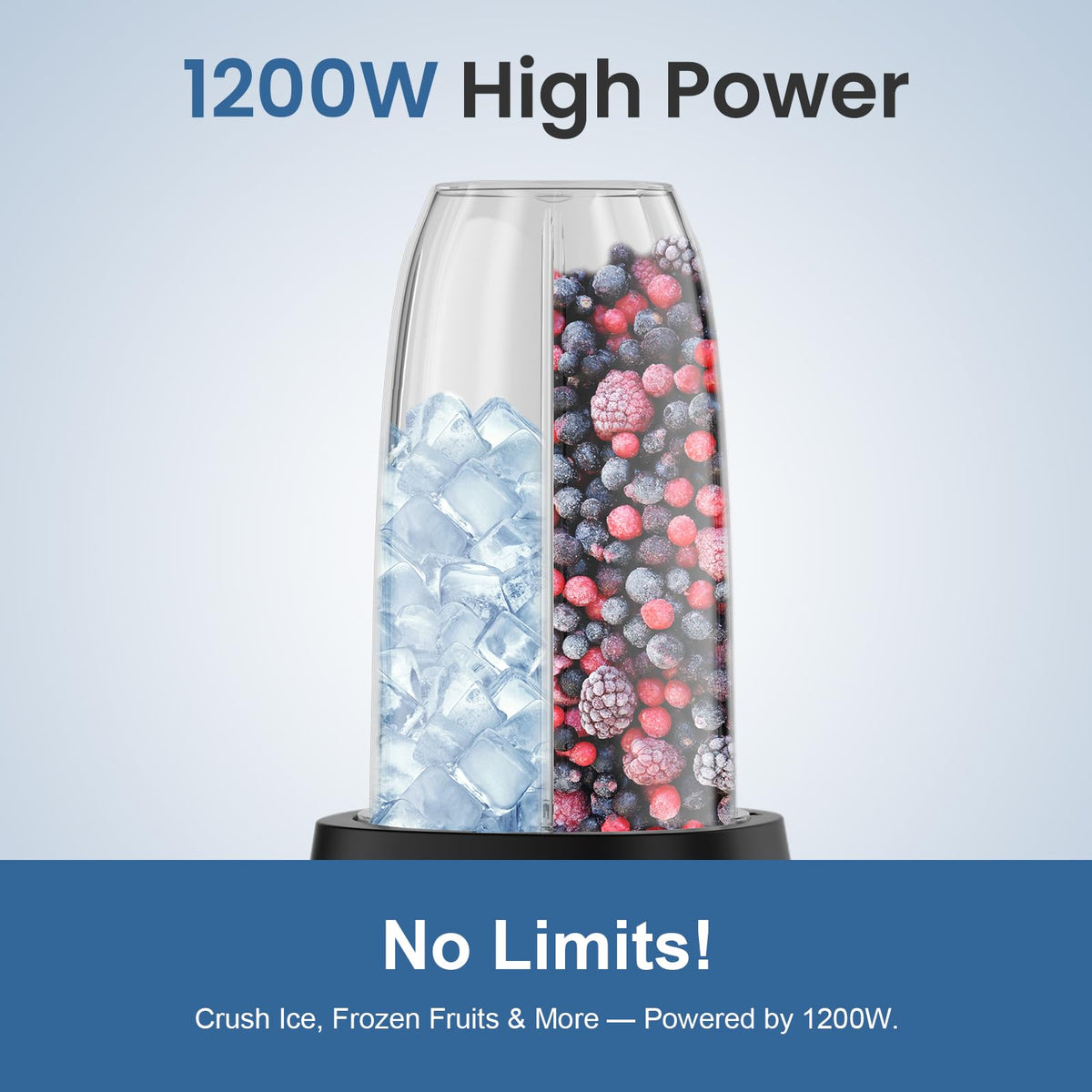 Colarlemo 1200W Smoothie Blender, Personal Kitchen Blender, Ice Crushing